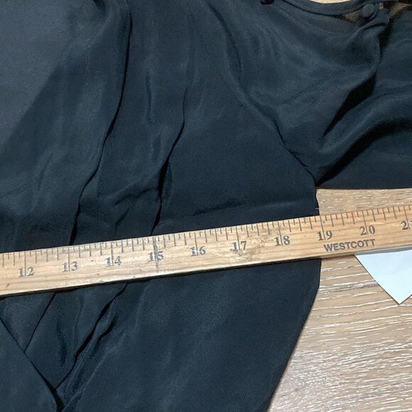 NWT Good American black crossfront cropped blouse-2 - Picture 6 of 8